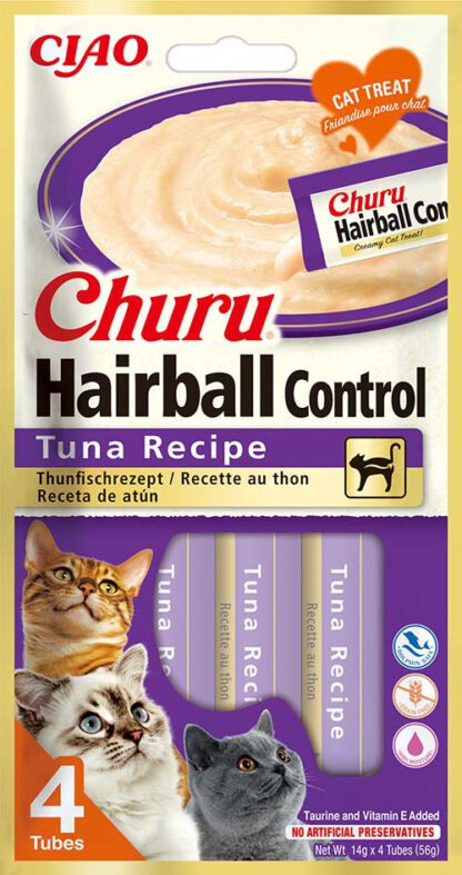 Churu Hairball Control 12 stuks 4-pack Tuna