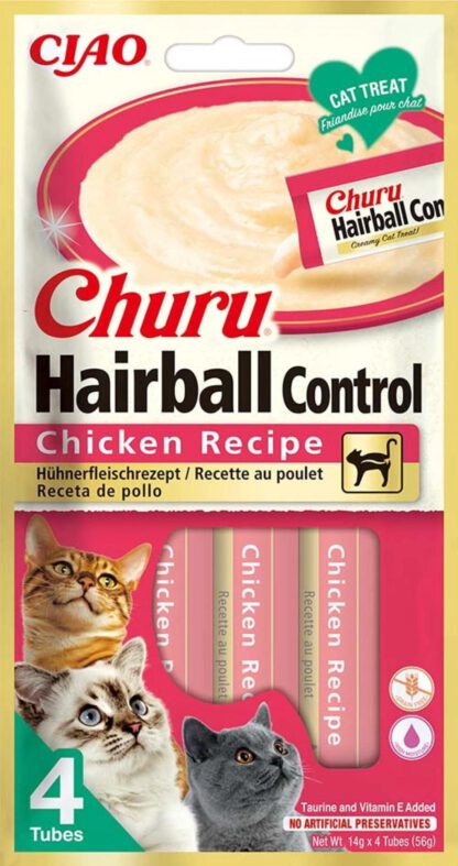 Churu Hairball Control 12 stuks 4-pack Chicken