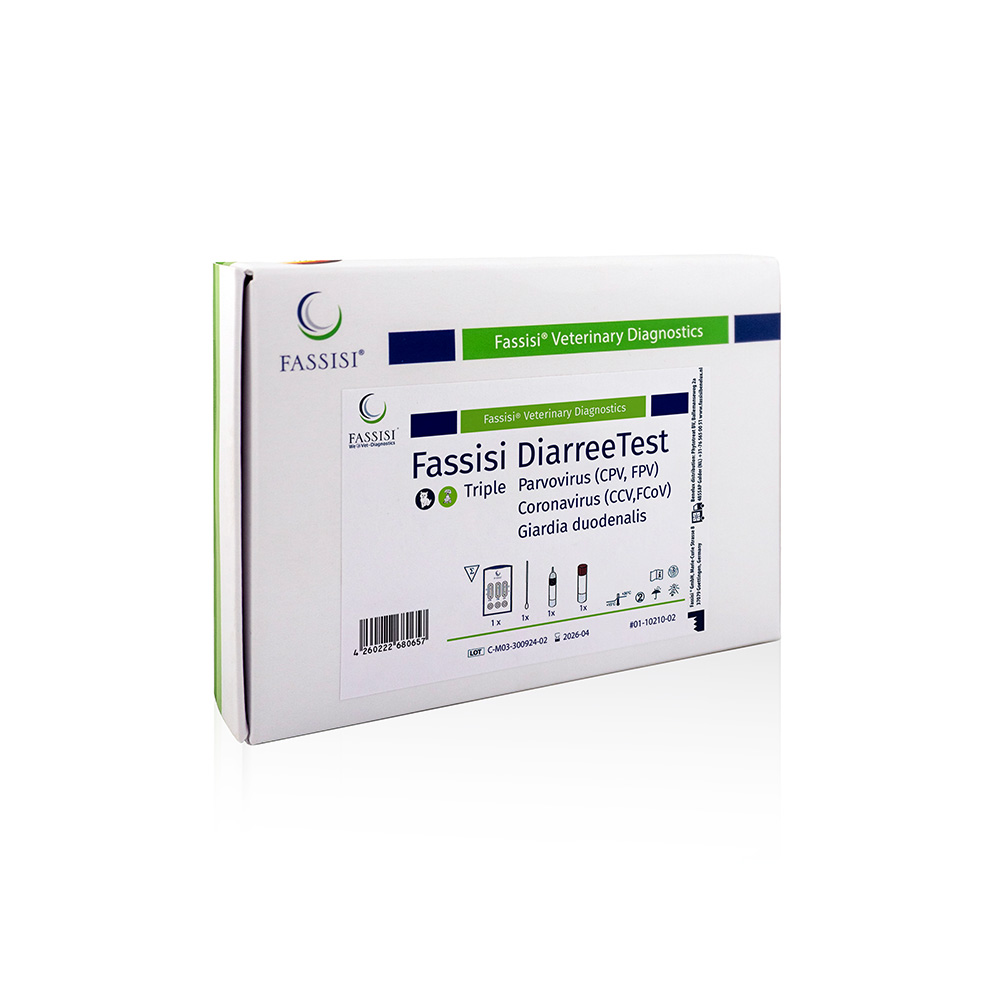 Fassisi Triple Diarreetest hond en kat: Giardia, Parvo, Corona (1 test)
